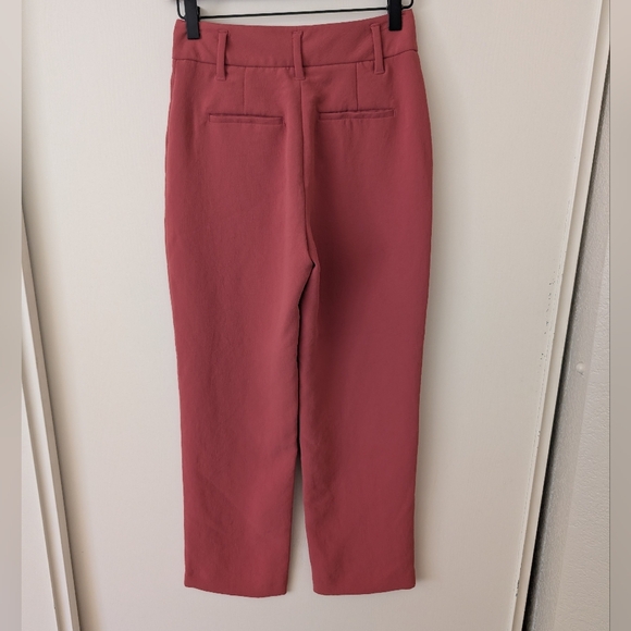 Aritzia Wilfred Womens 0 Pink Crepe Trouser Dress Pants Preppy Academia Classic - Picture 5 of 8